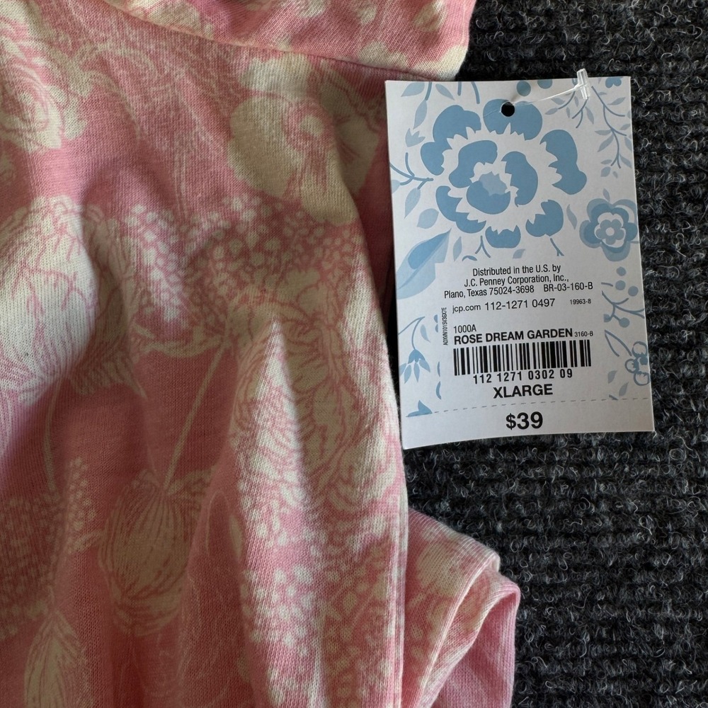 Adonna Rose Dream Garden Pink Floral Lace Trim Nightgown XL NWT - Picture 3 of 6
